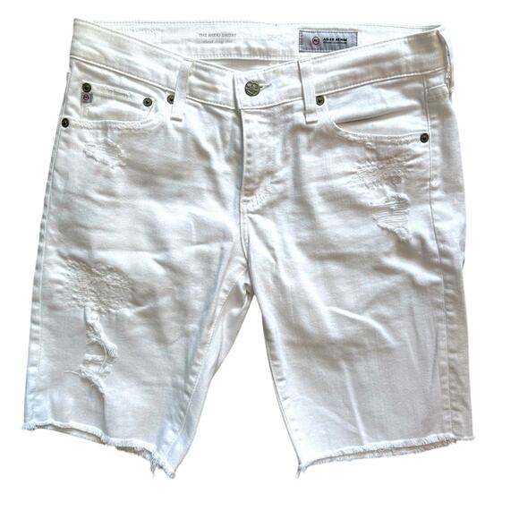 AG ADRIANA GOLDSMIED NIKKI WHITE DENIM SHORTS WOMENS size 28 - Picture 1 of 8